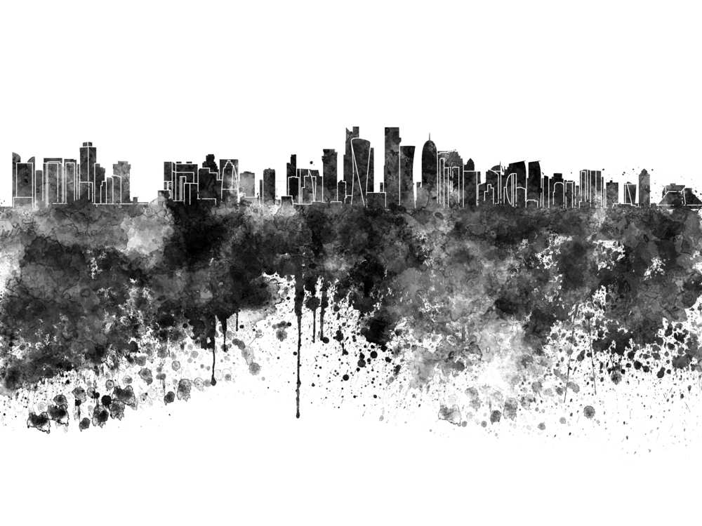 Art and Science: illustration of skyline with literal and abstract versions