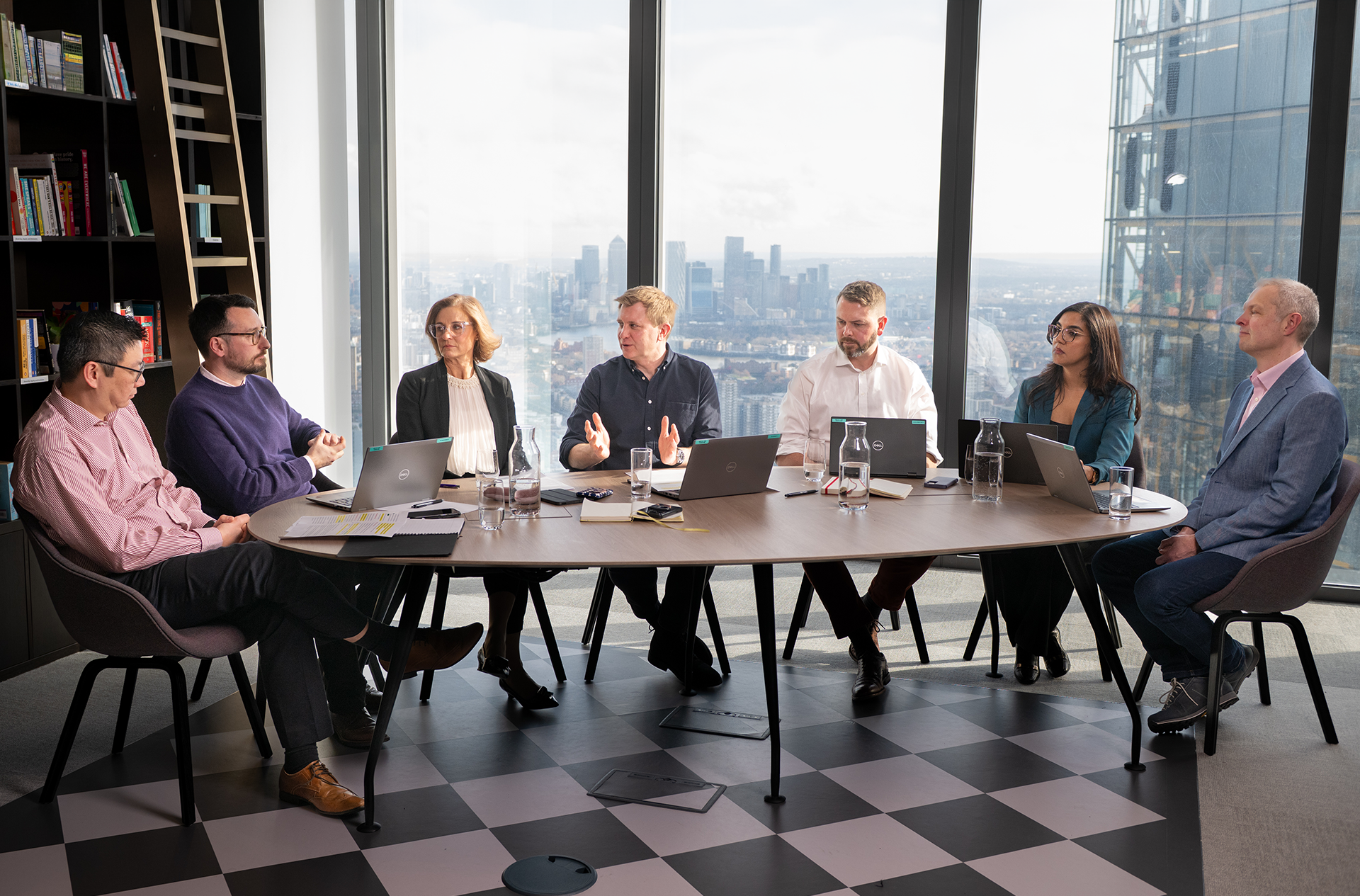 People sitting at a conference table