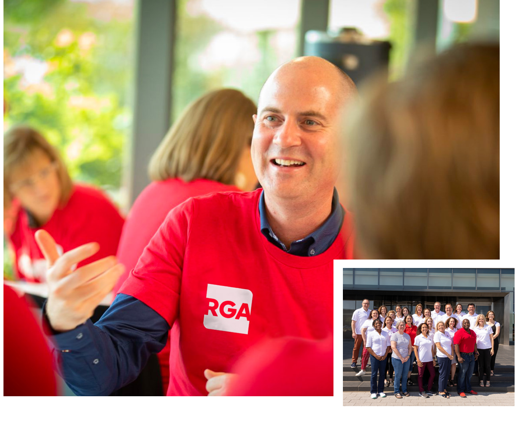 Collage of volunteers featuring smiling employee volunteer and group