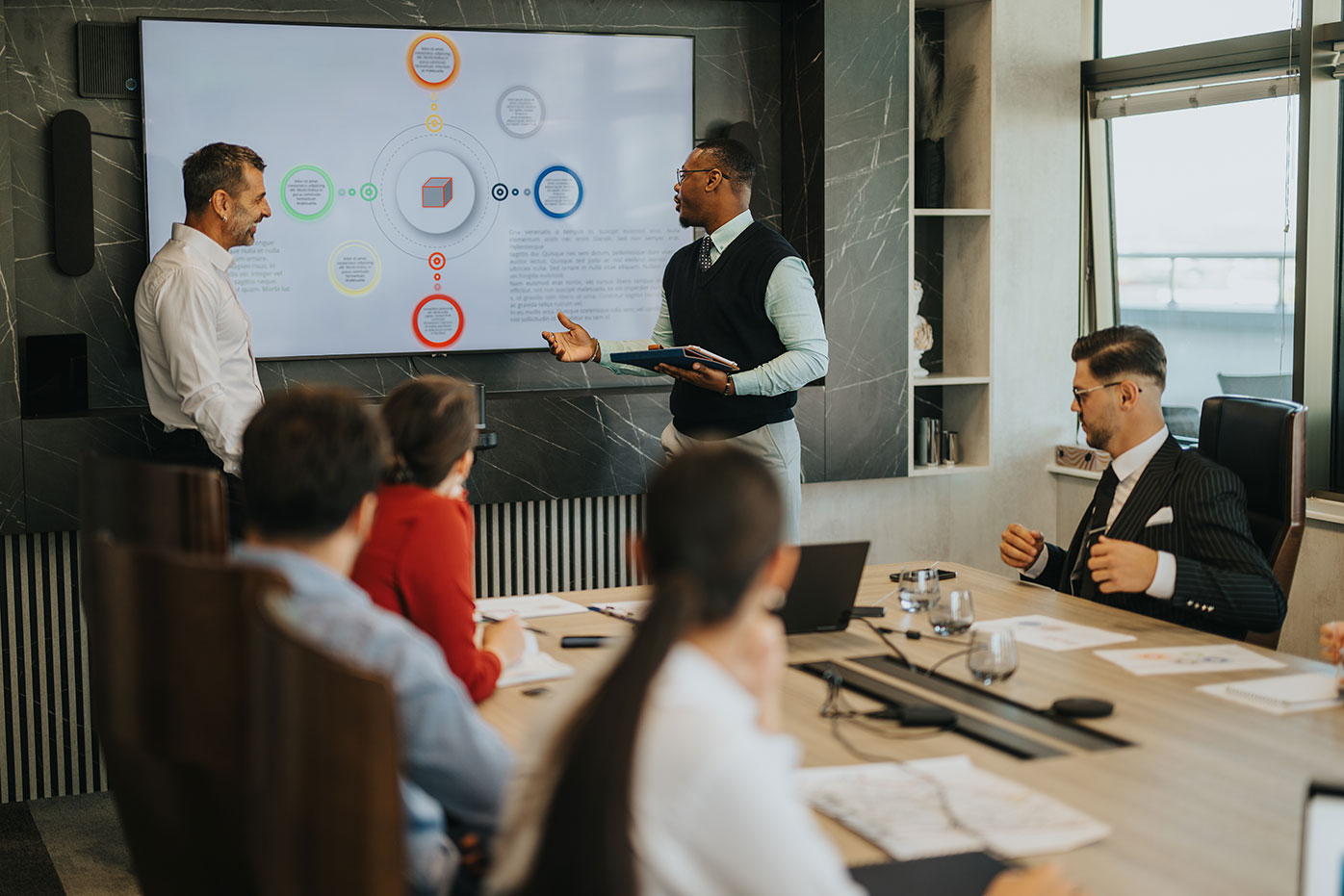 A working session in progress — structuring stability and growth into a transaction
