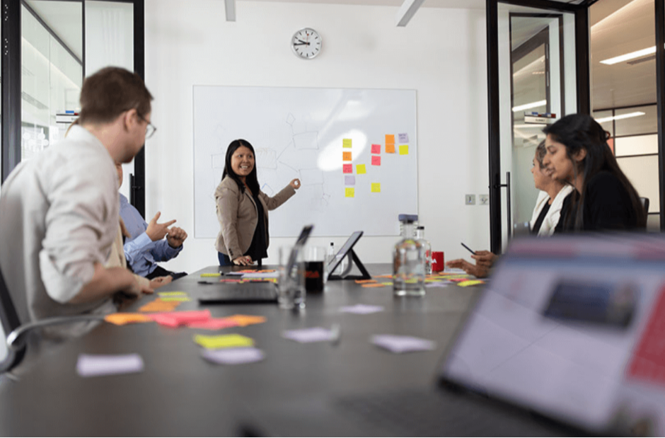 A specialist presents to a working group — the technical depth behind freeing capital from in-force portfolios