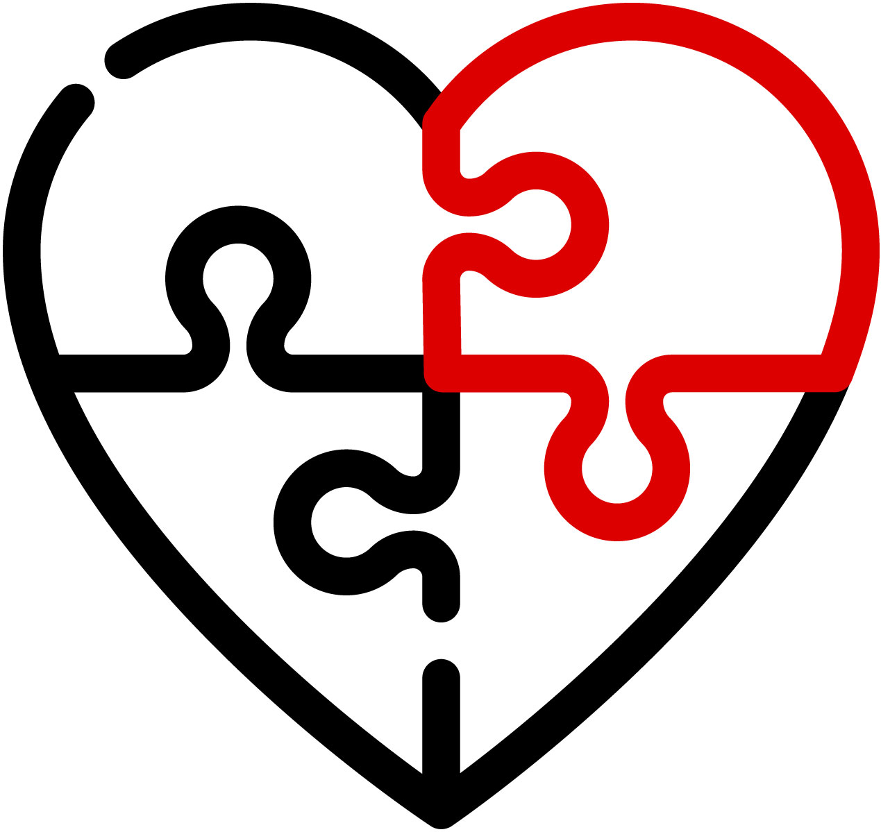 Icon of a heart shaped puzzle