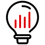 Barchart lightbulb icon
