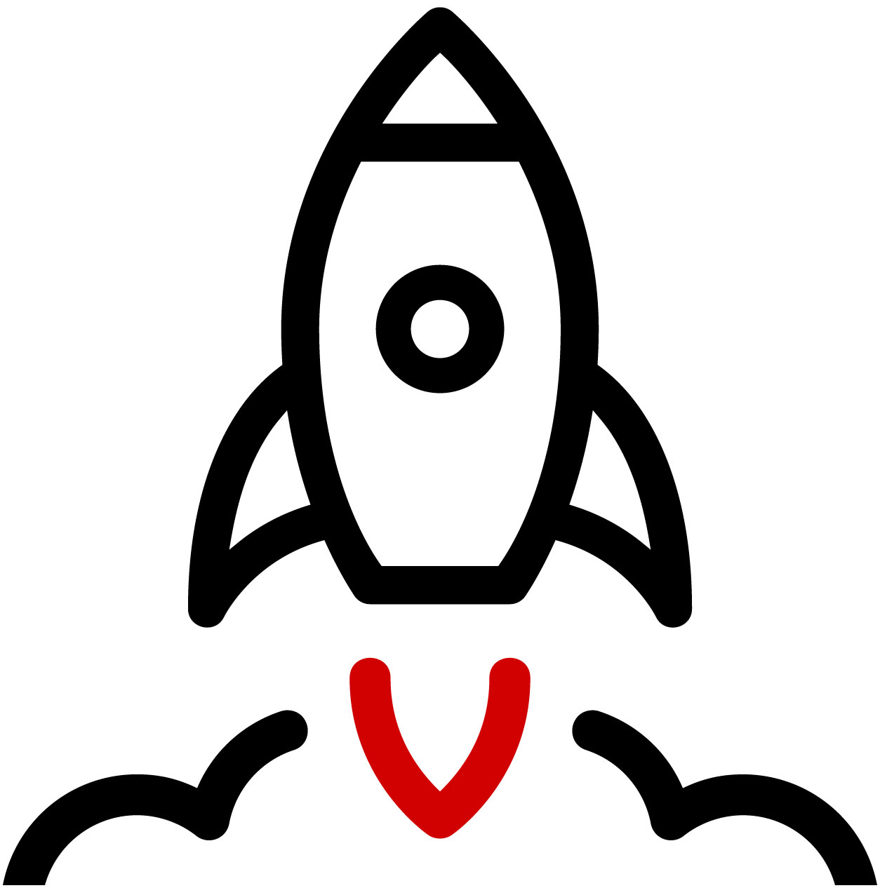 Icon of a rocket launching