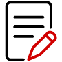 Icon of a red pencil signing a paper