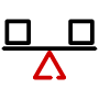 Icon of 2 boxes balancing on a seesaw