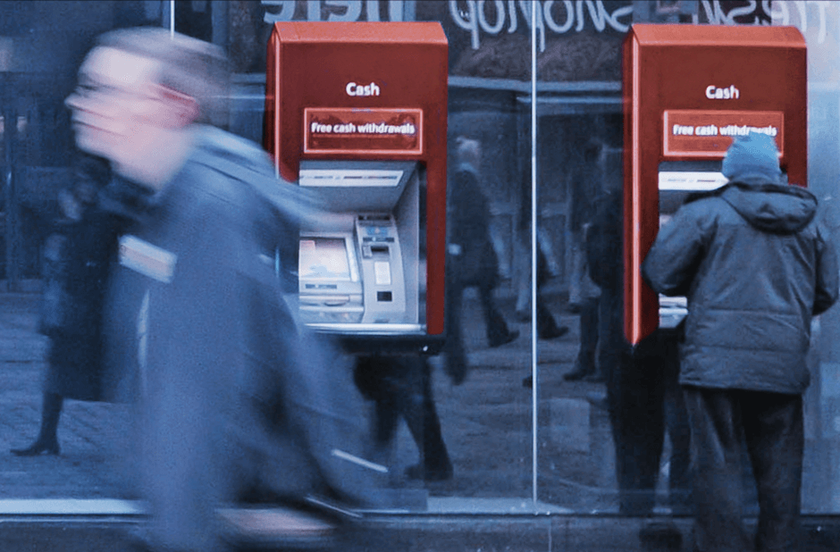 A busy ATM represents the banking distribution channel