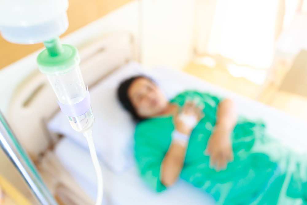 cancer patient receiving IV fluid