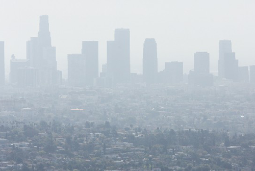 climate with smoggy skyline