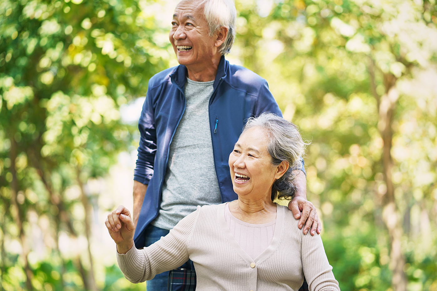 Eldercare and wheelchair bound woman in couple