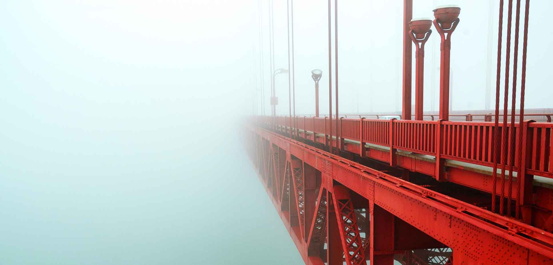 Golden Gate Bridge disappearing into the fog