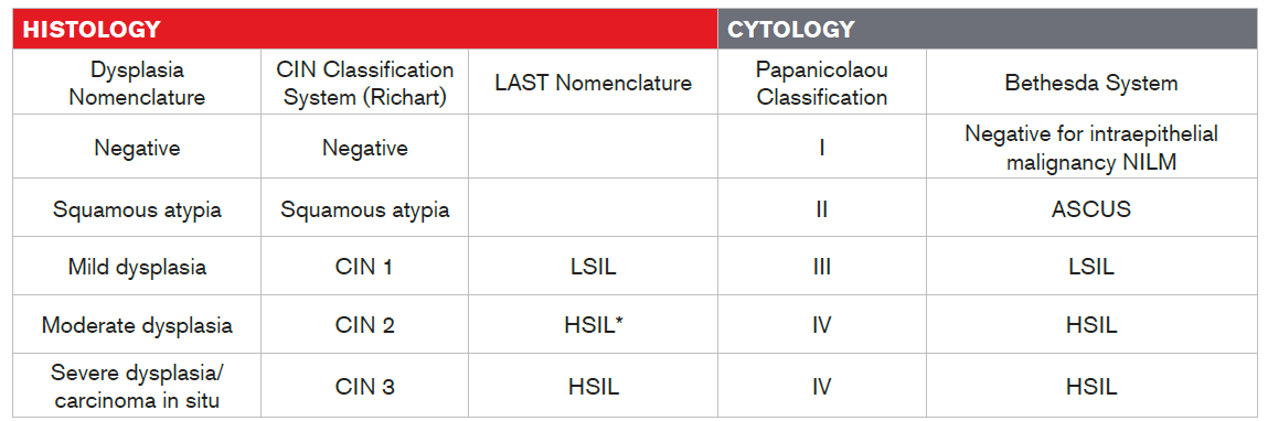 Histology of HPV