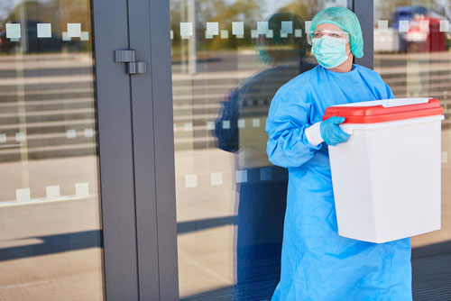 Organ donation with nurse transporting organs