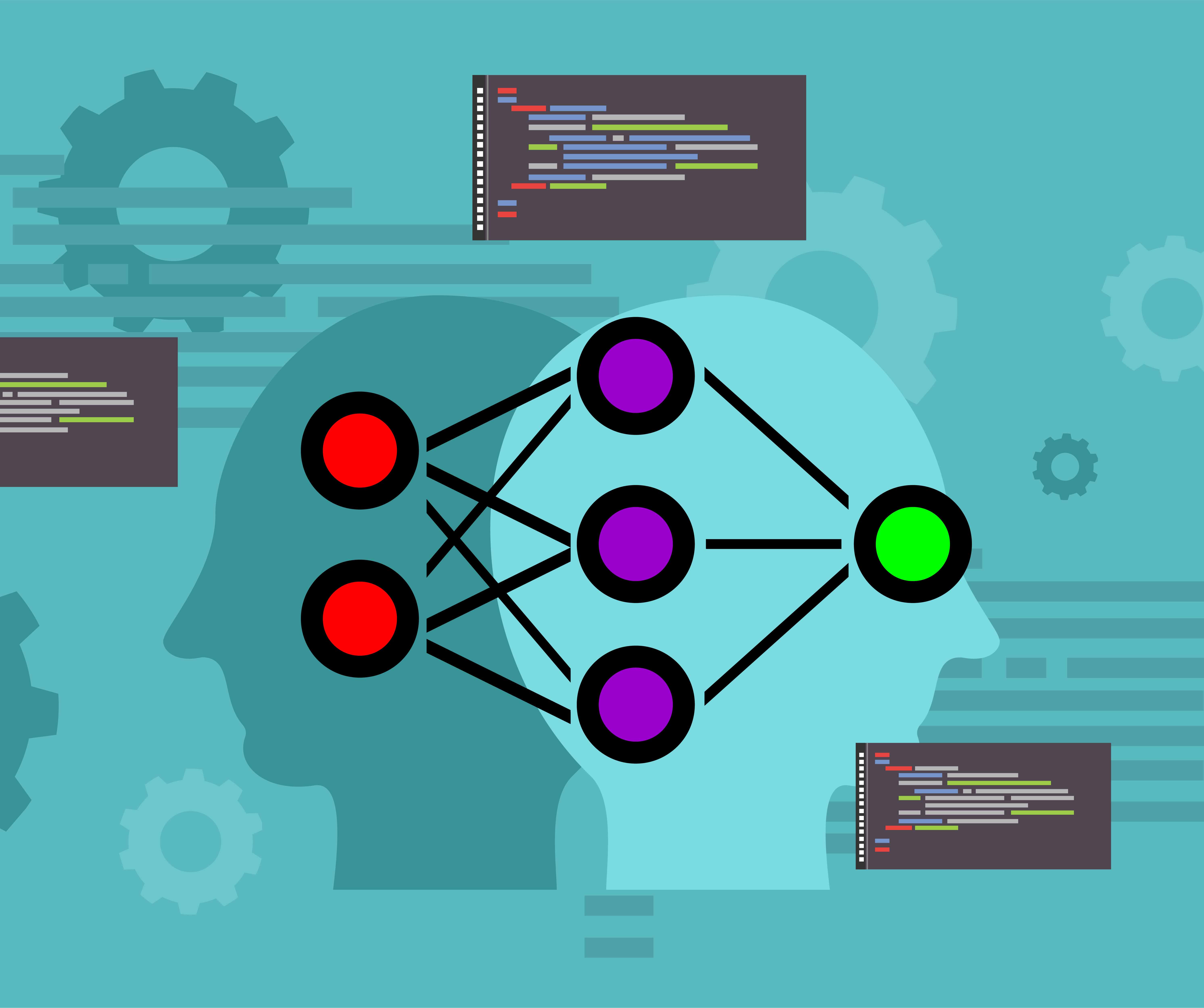 overfitting  with nodes around a head and views of data