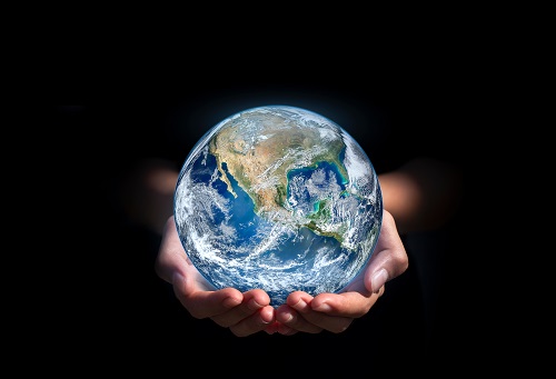 Image of world held in hands