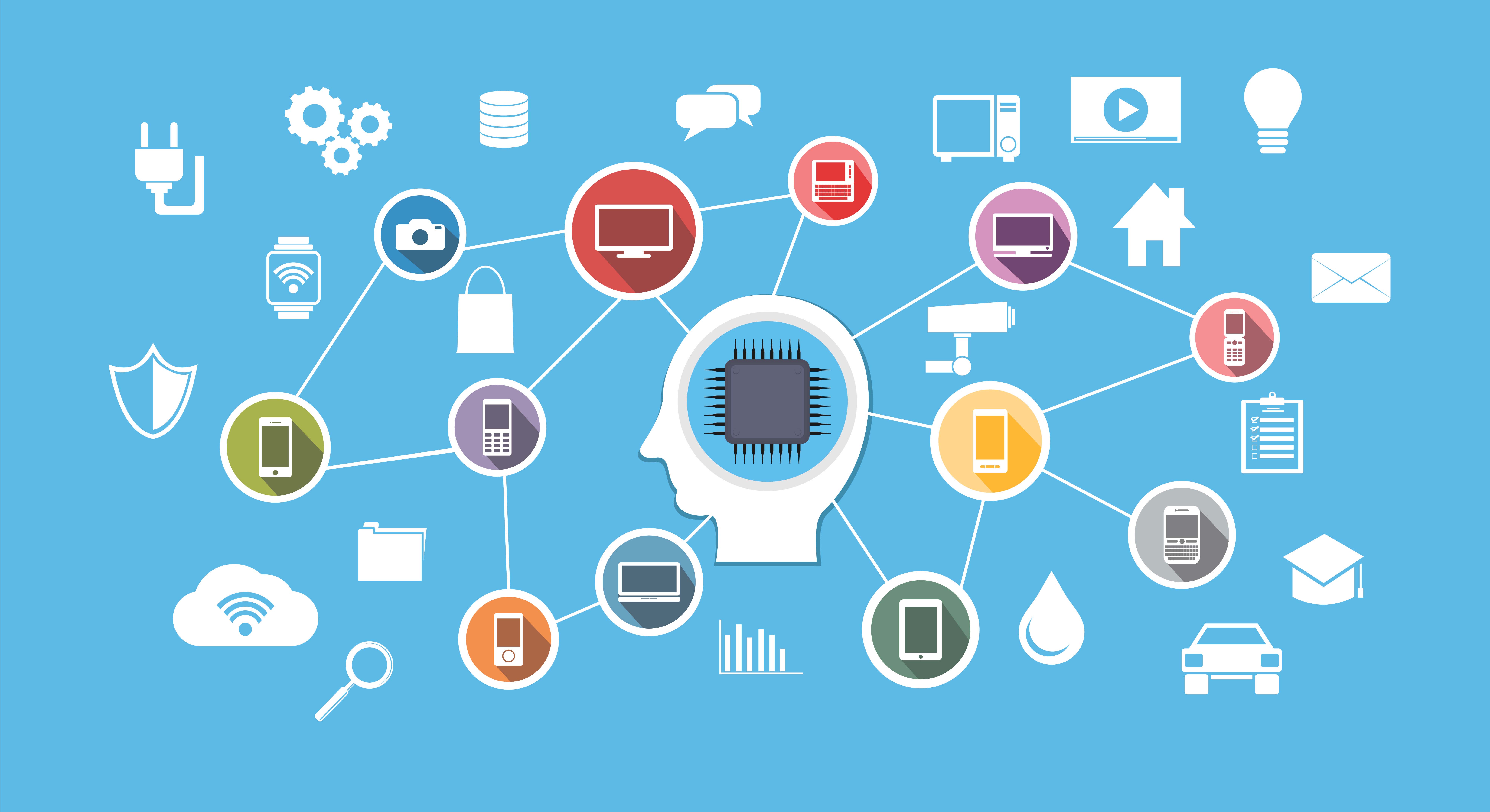 Image of interconnected devices and artifical intelligence