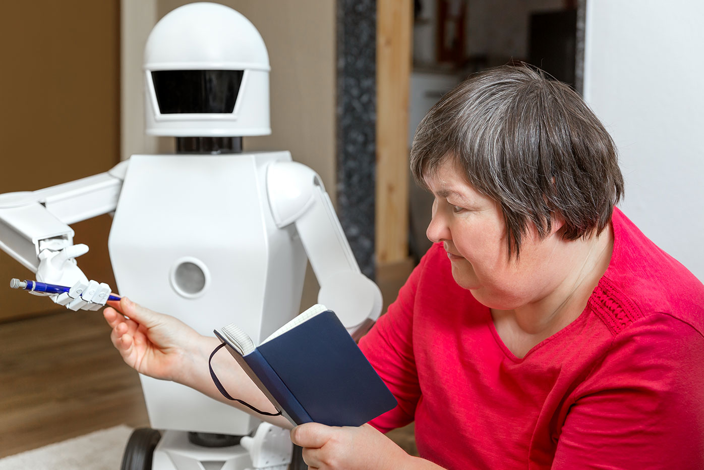 Socially assistive robot with patient