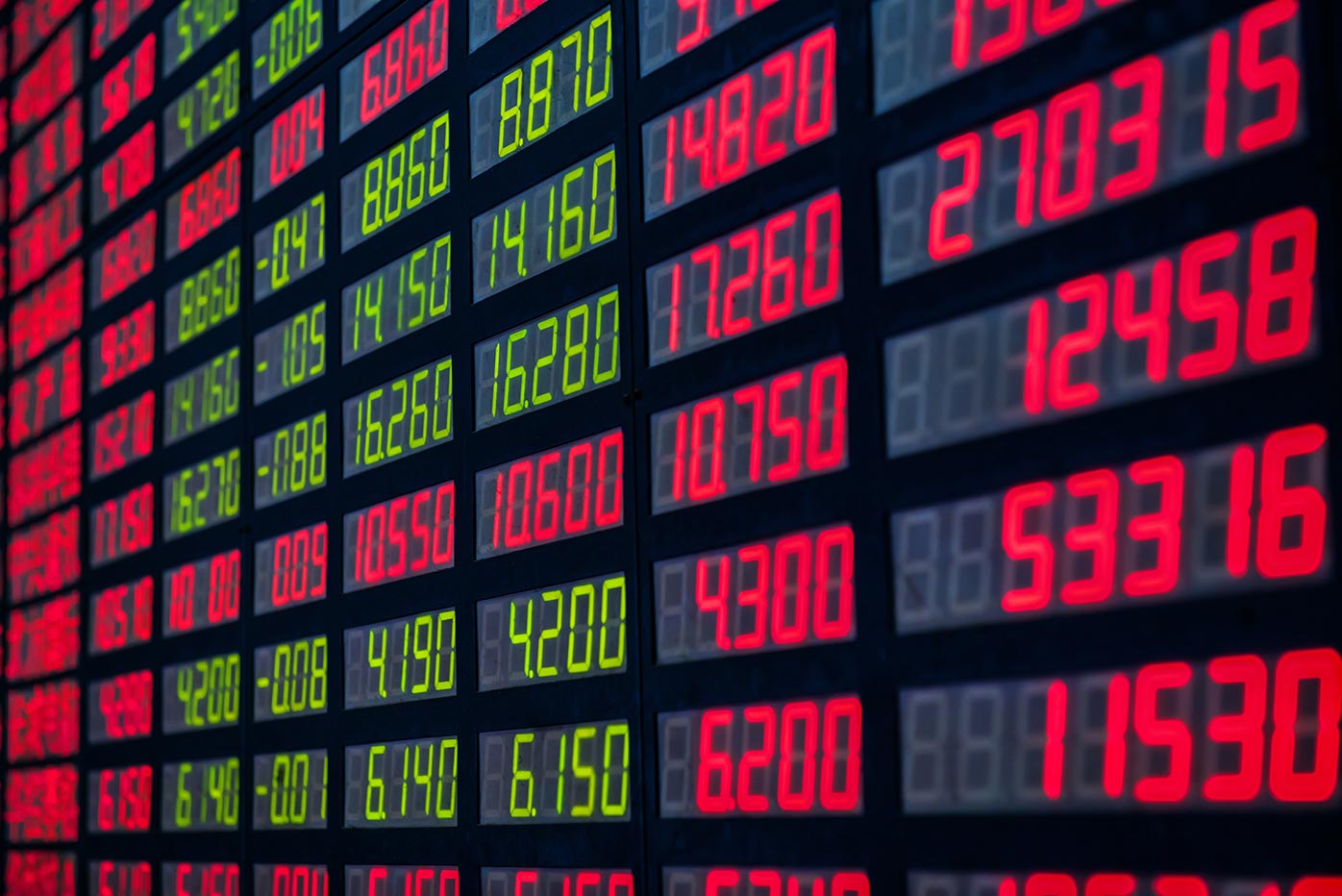 Stock market board numbers