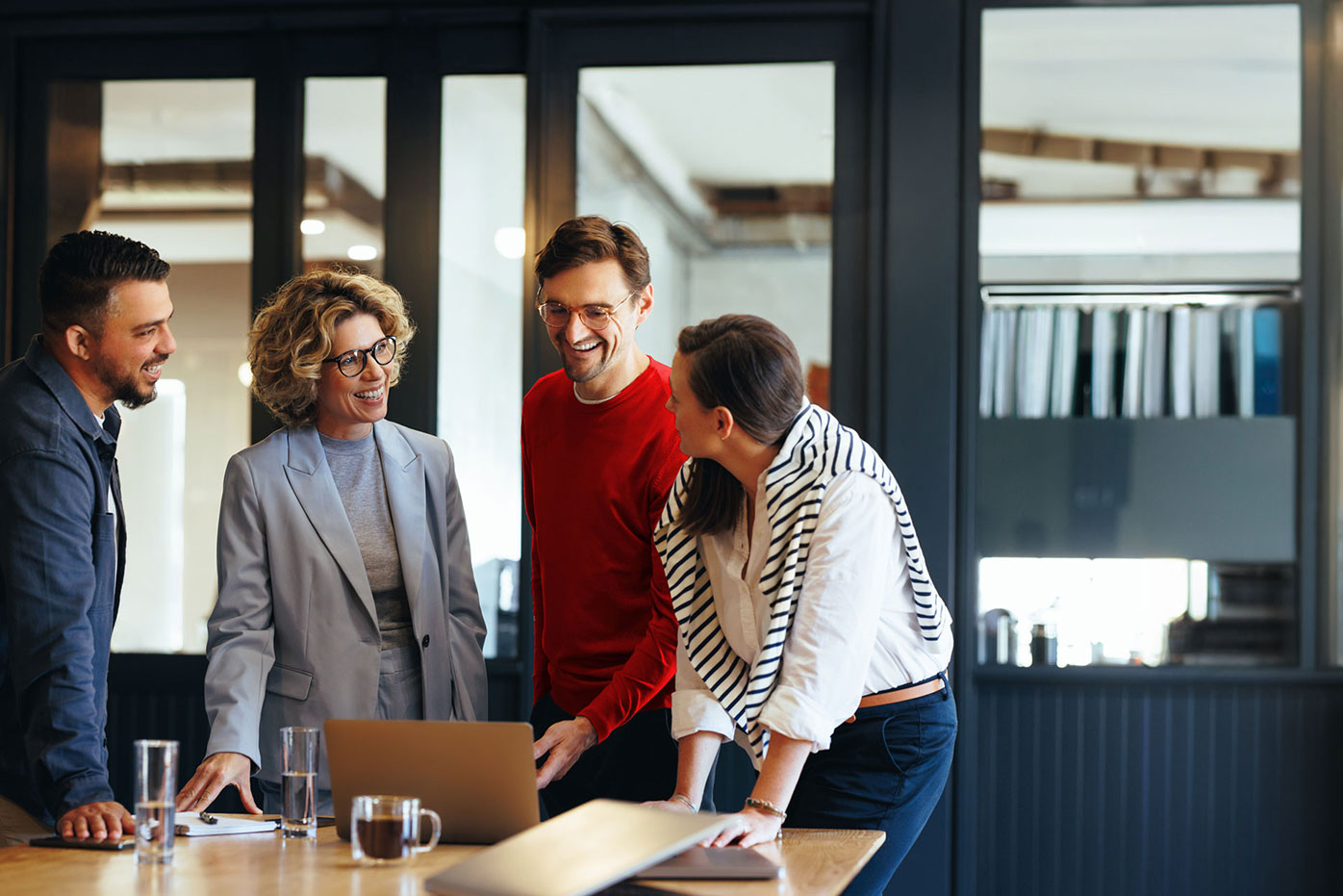 Team of happy people in an office