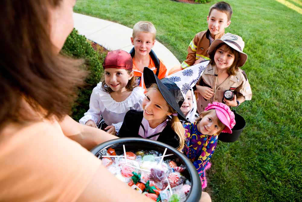 Trick and treaters looking for candy