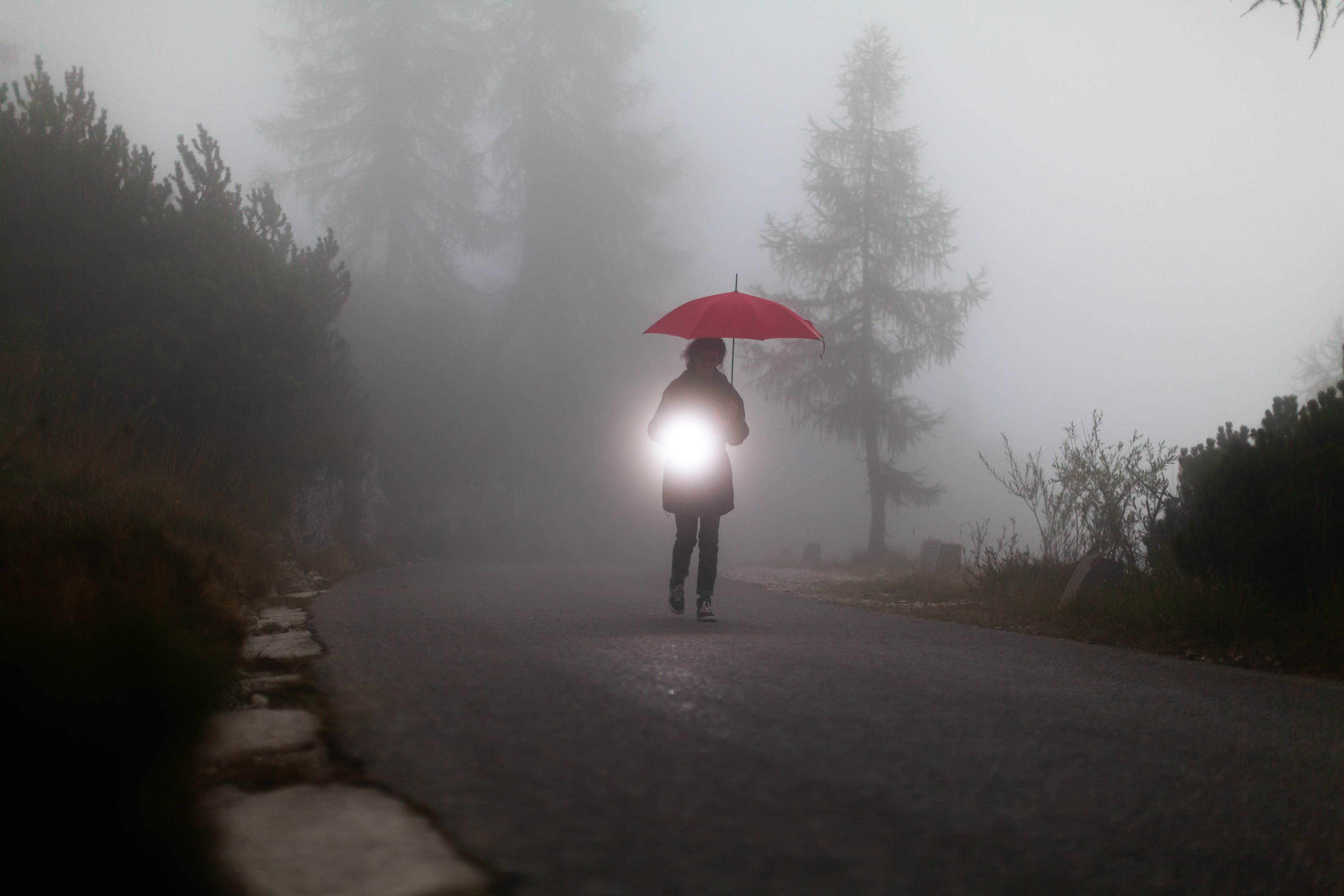 Flashlight through the fog