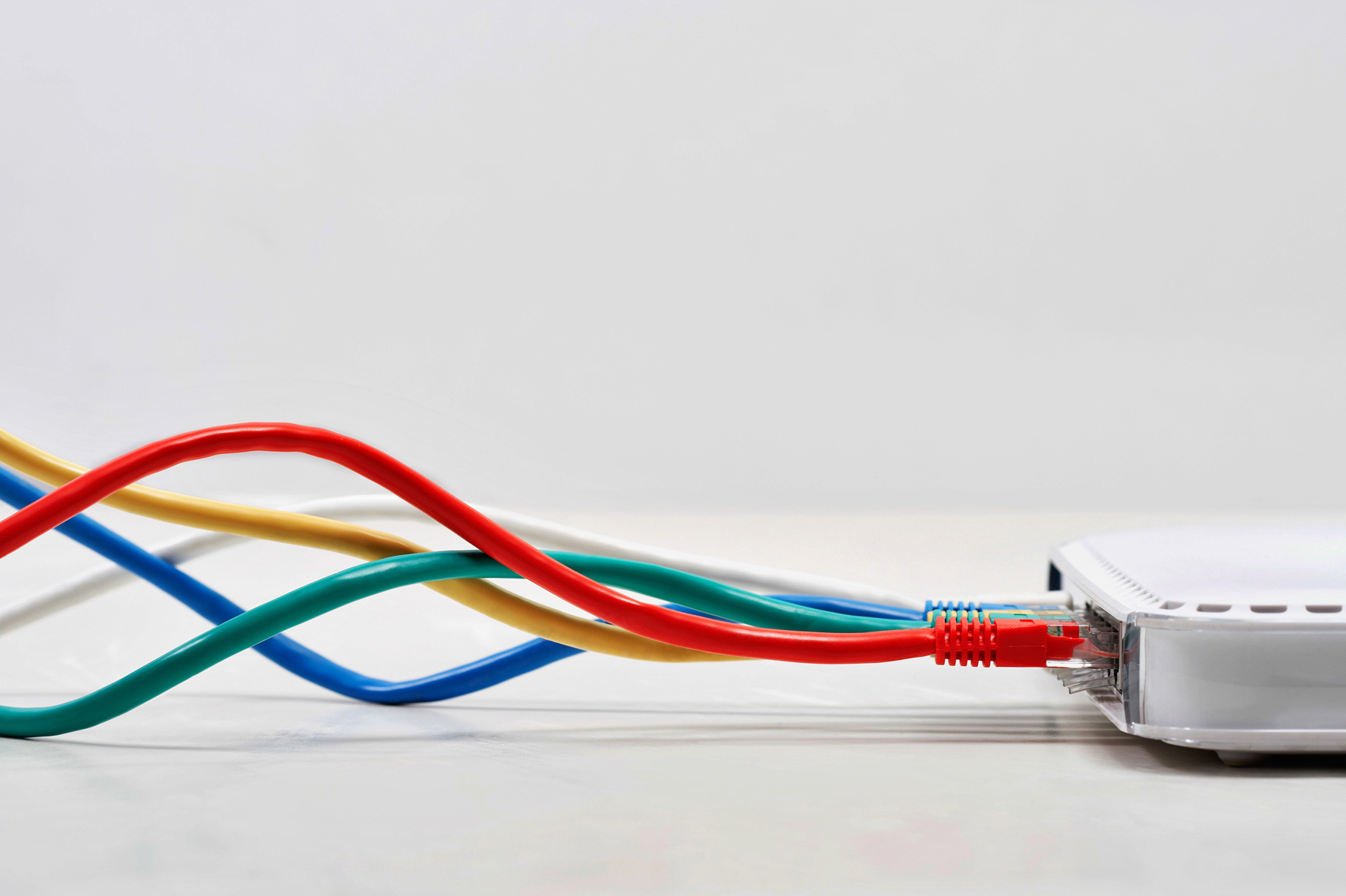 Wires connected to a router