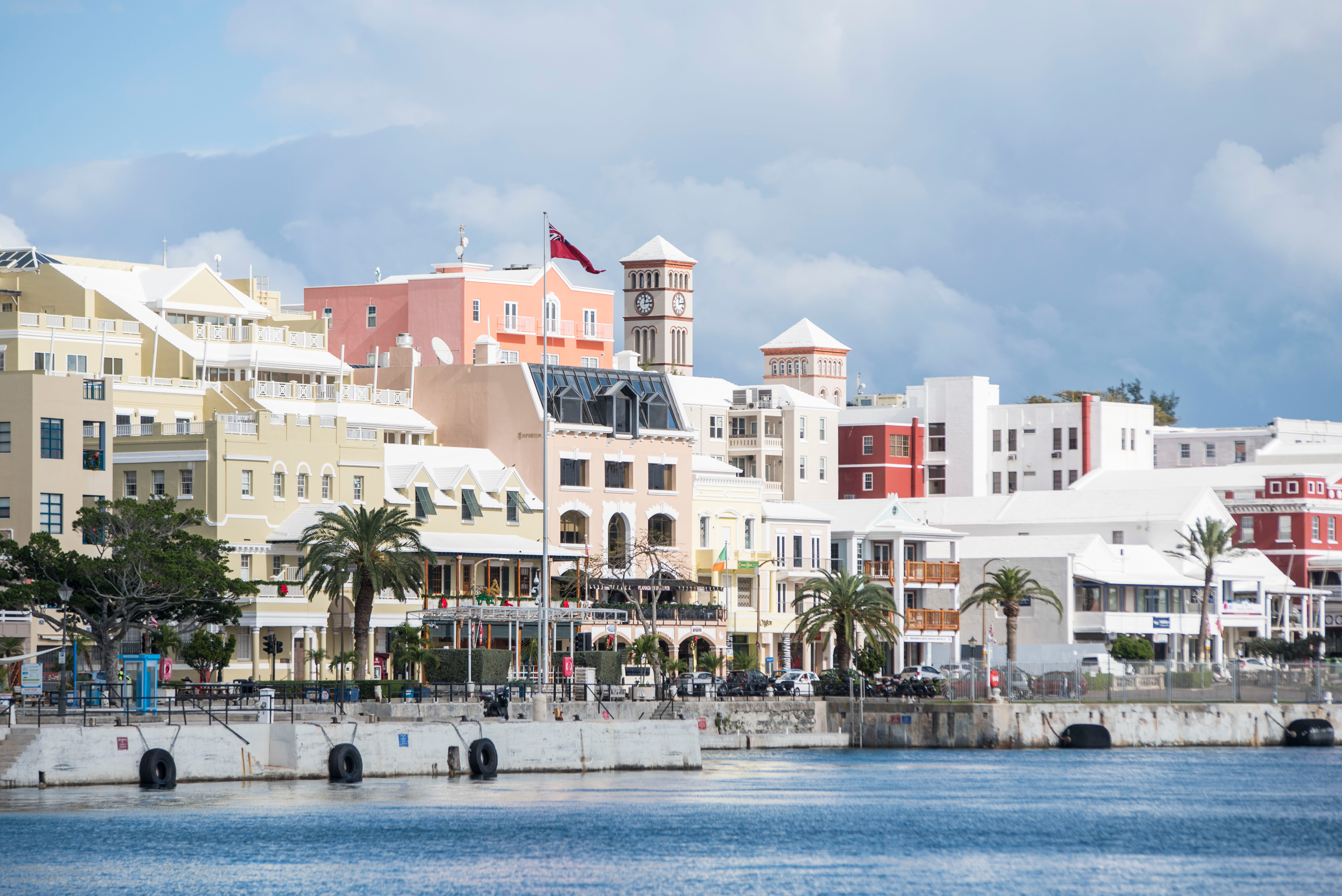 The main business district of Hamilton, Bermuda.