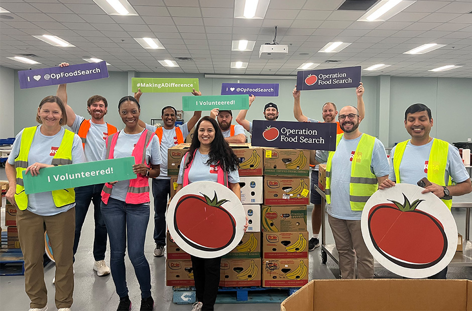 RGA employees posing for a picture at Operation Food Search