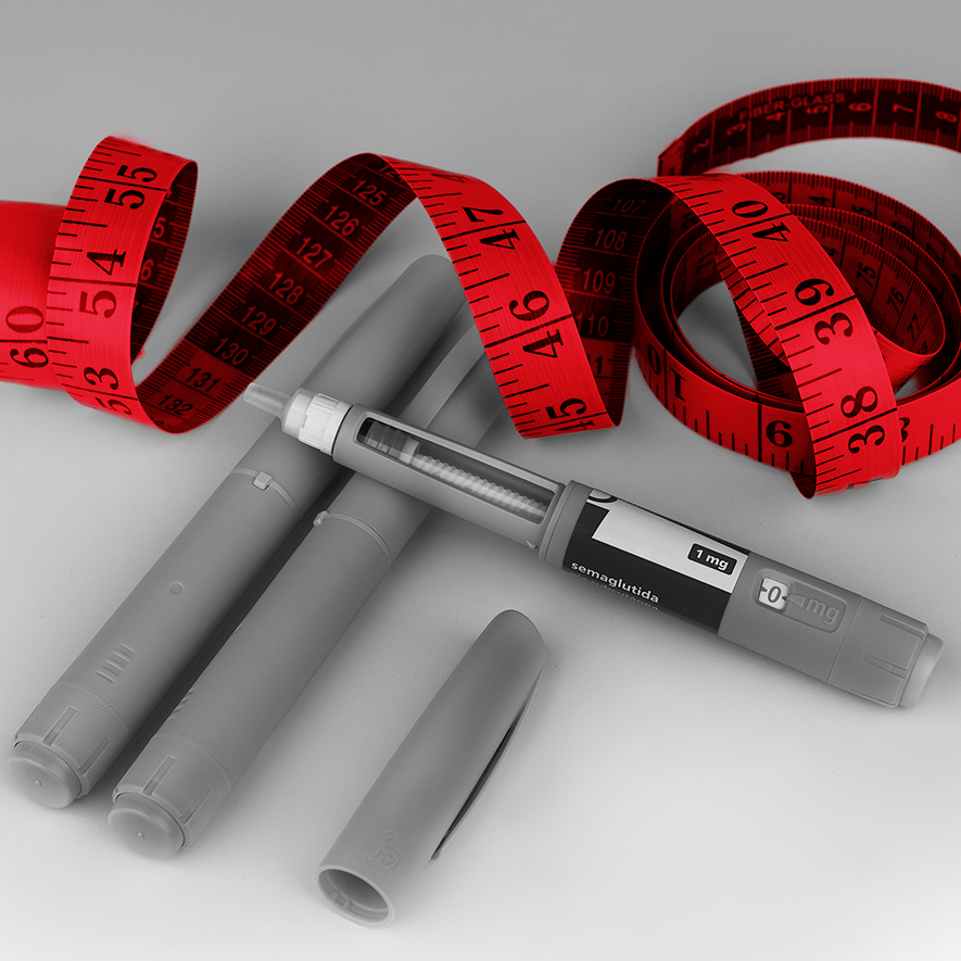 GLP1 shots and a tape measure