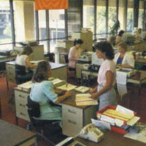 1980s image of RGA's underwriting function